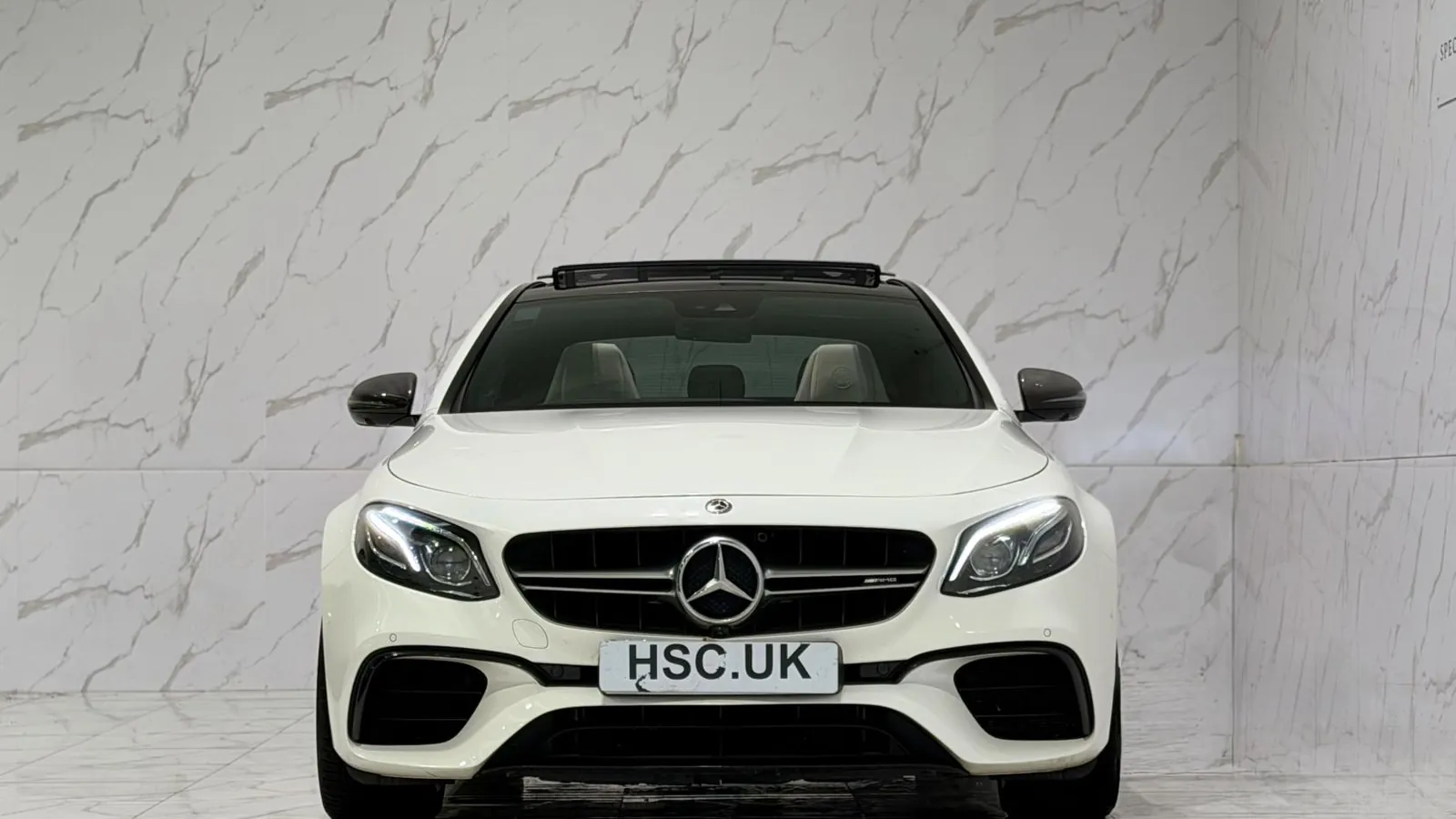 2019 Mercedes-Benz E Class — Head-on view of the grille and headlights
