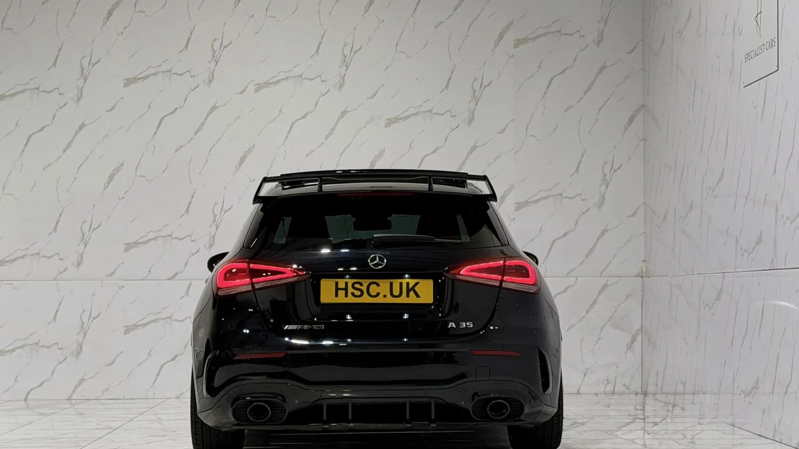 2019 Mercedes-Benz A Class — Rear view showing the tail lights and diffuser
