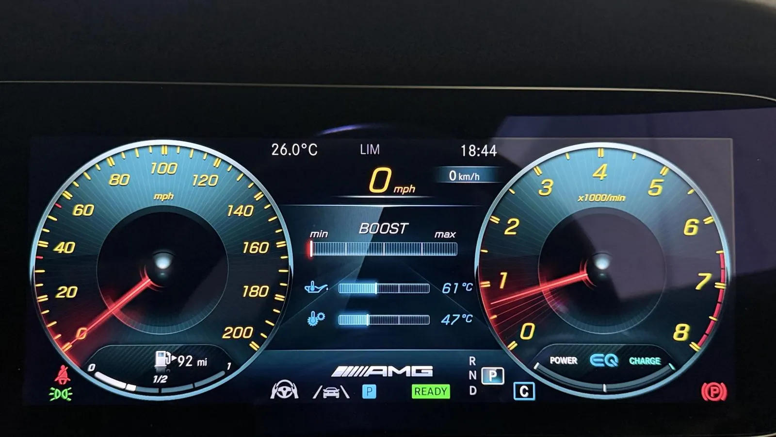2023 Mercedes-Benz E Class — Instrument display showing the dials in Sport mode