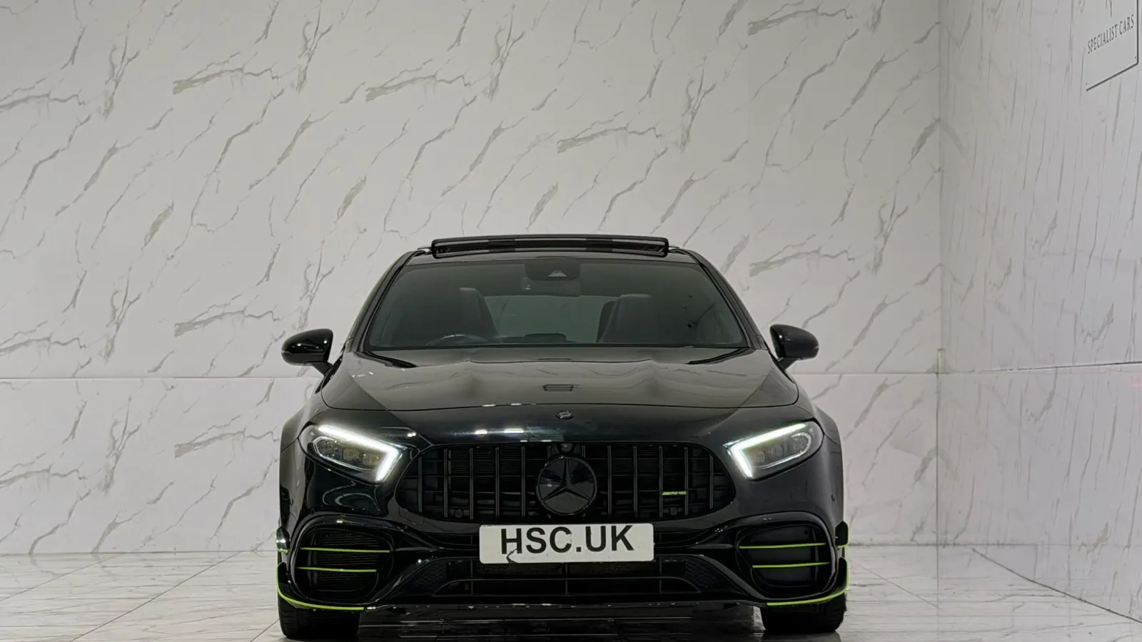 2023 Mercedes-Benz A Class — Head-on view of the grille and headlights