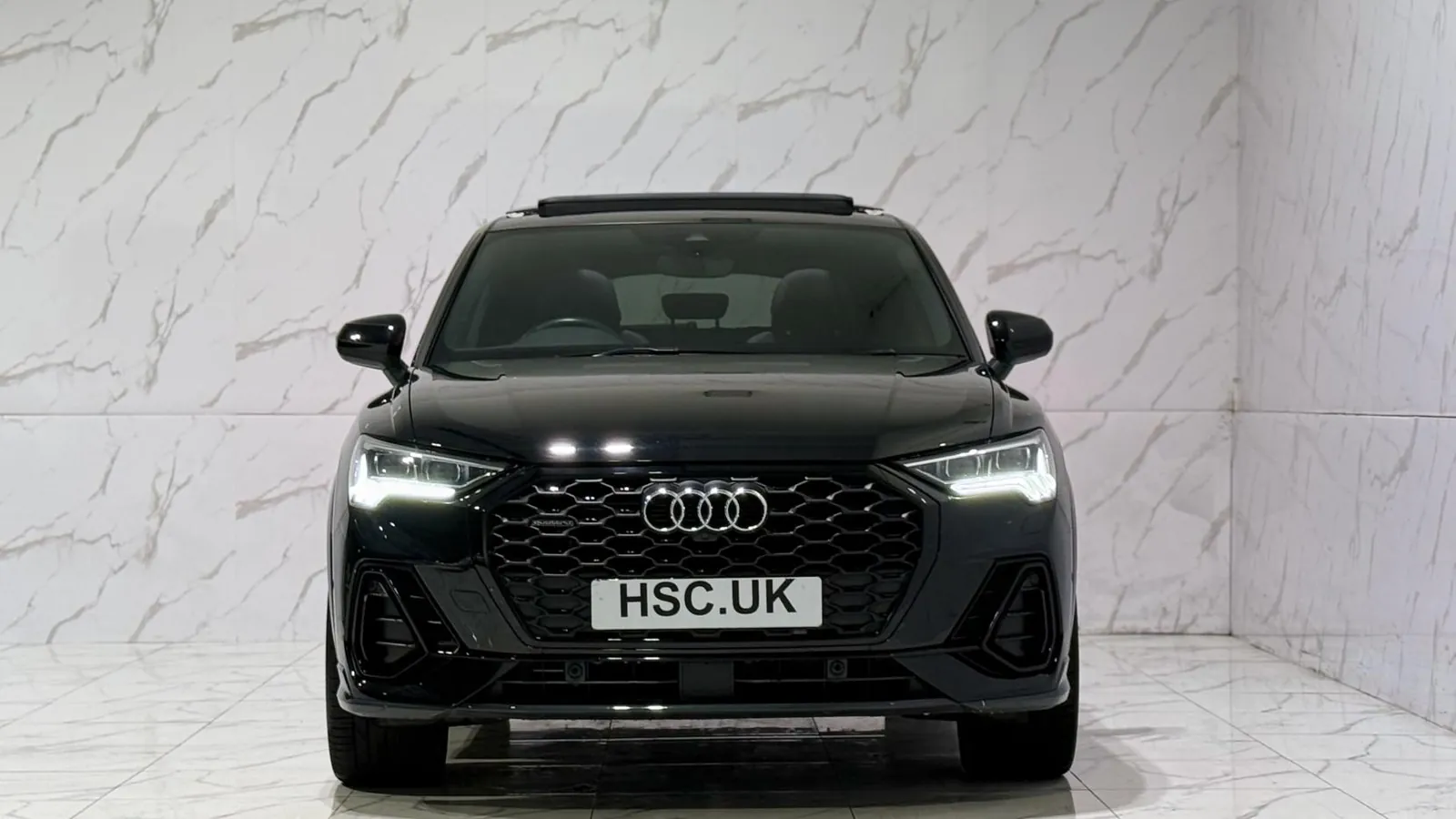 2020 Audi Q3 — Head-on view of the grille and headlights