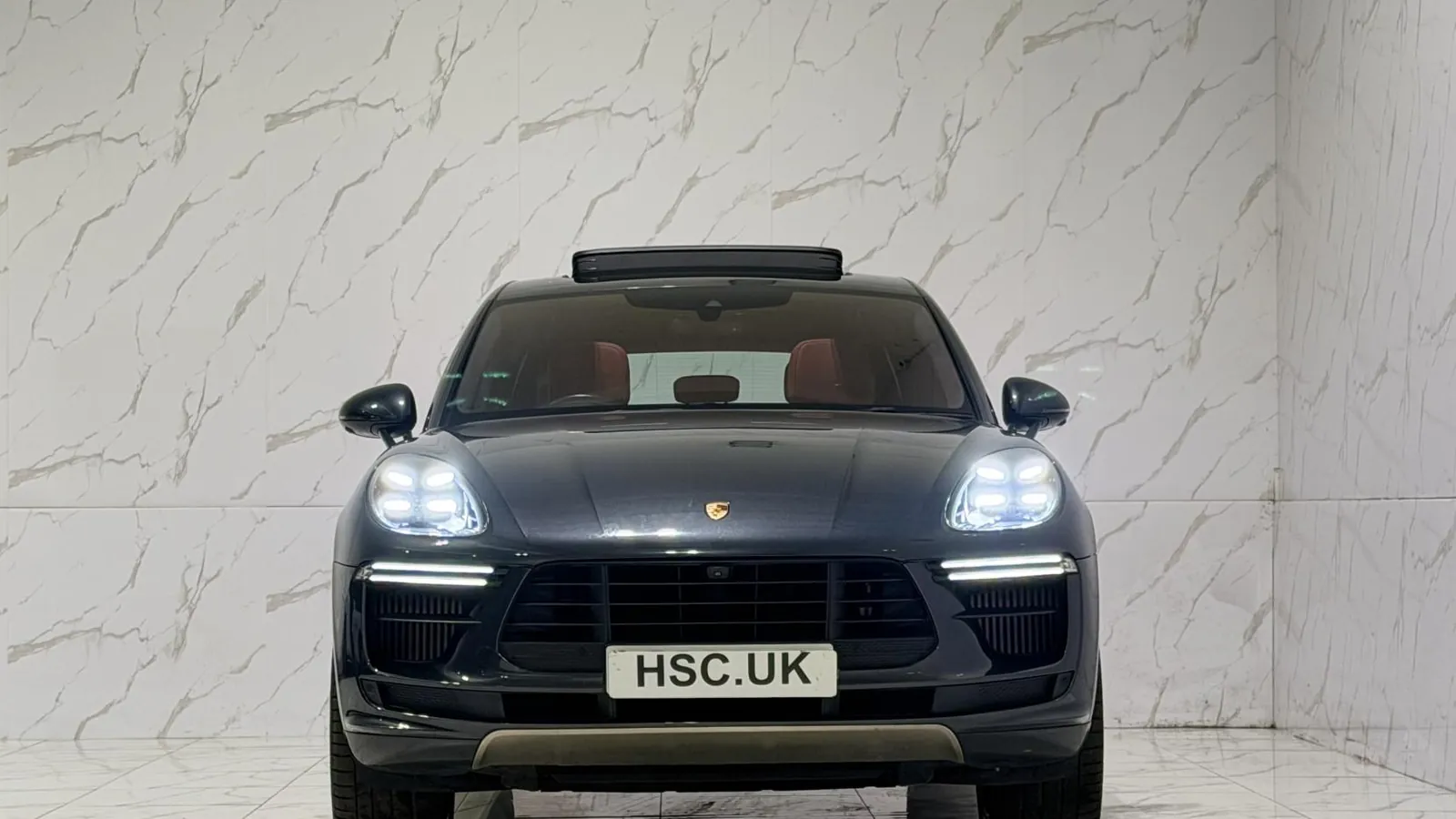 2019 Porsche Macan — Head-on view of the grille and headlights