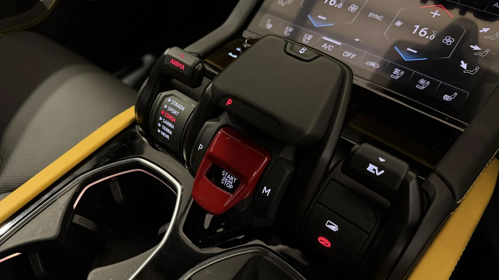 2025 Lamborghini Urus — Console switchgear in close-up