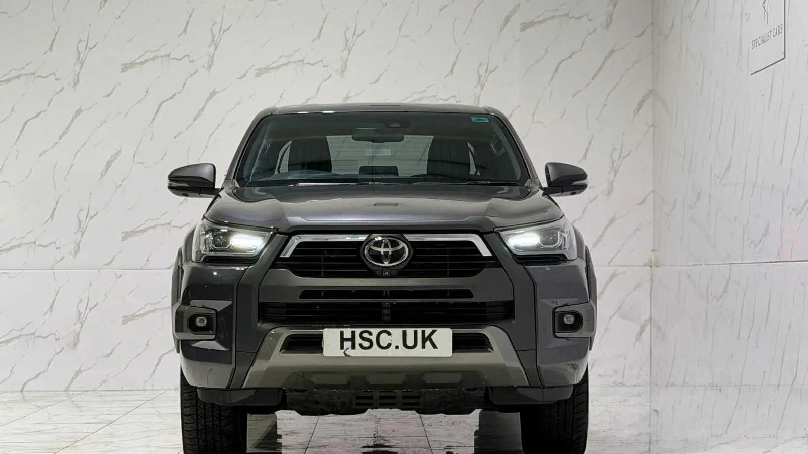 2023 Toyota Hilux — Head-on view of the grille and headlights
